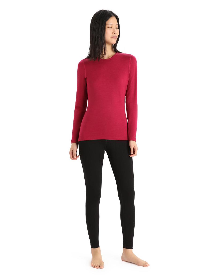 Une pièce Icebreaker Merino 260 Tech Long Sleeve Crewe Thermal Top Femme Rose | FR 1760BEXC